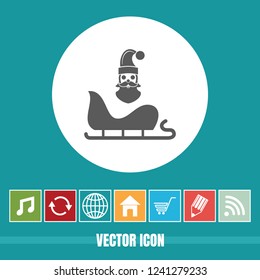 very Useful Vector Icon Of santa and sleigh with Bonus Icons Very Useful For Mobile App, Software and Web