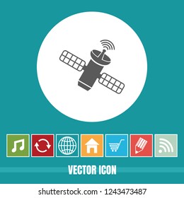 Very Useful Vector Icon Of Satellite with Bonus Icons. Very Useful For Mobile App, Software & Web.