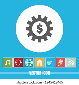 Very Useful Vector Icon Of Setting or Gear with Bonus Icons. Very Useful For Mobile App, Software & Web.