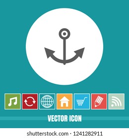 very Useful Vector Icon Of Ship Anchor with Bonus Icons Very Useful For Mobile App, Software & Web