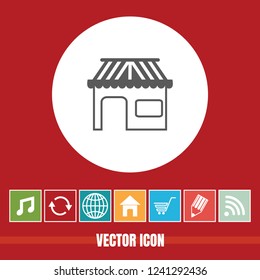 very Useful Vector Icon Of Shop or Store with Bonus Icons Very Useful For Mobile App, Software