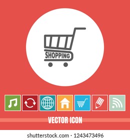 Very Useful Vector Icon Of Shopping Cart with Bonus Icons. Very Useful For Mobile App, Software & Web.