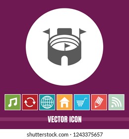very Useful Vector Icon Of Stadium with Bonus Icons Very Useful For Mobile App, Software & Web