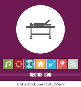 Very Useful Vector Icon Of Stretcher with Bonus Icons. Very Useful For Mobile App, Software & Web.