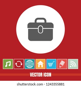 Very Useful Vector Icon Of Suitcase with Bonus Icons. Very Useful For Mobile App, Software & Web.