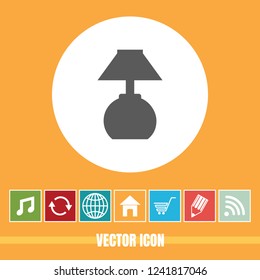 very Useful Vector Icon Of Table Lamp with Bonus Icons Very Useful For Mobile App, Software & Web