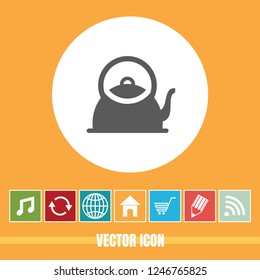 Very Useful Vector Icon Of Tea Pot with Bonus Icons. Very Useful For Mobile App, Software & Web.