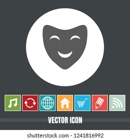very Useful Vector Icon Of Theater Mask with Bonus Icons Very Useful For Mobile App, Software & Web