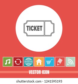very Useful Vector Icon Of Ticket with Bonus Icons Very Useful For Mobile App, Software & Web