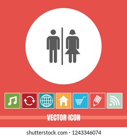 Very Useful Vector Icon Of Toilet with Bonus Icons. Very Useful For Mobile App, Software & Web.