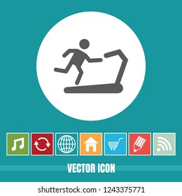 very Useful Vector Icon Of Treadmill with Bonus Icons Very Useful For Mobile App, Software & Web