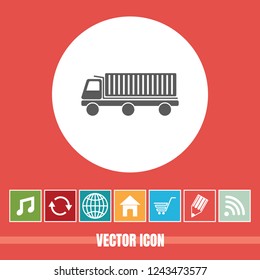 Very Useful Vector Icon Of Truck with Bonus Icons. Very Useful For Mobile App, Software & Web.
