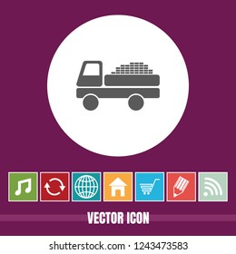 Very Useful Vector Icon Of Truck with Bonus Icons. Very Useful For Mobile App, Software & Web.