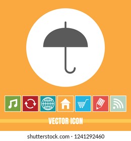 very Useful Vector Icon Of Umbrella with Bonus Icons Very Useful For Mobile App, Software