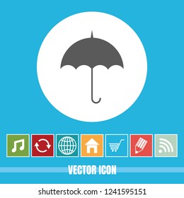 very Useful Vector Icon Of Umbrella with Bonus Icons Very Useful For Mobile App, Software & Web