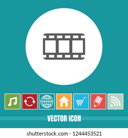 Very Useful Vector Icon Of Video Roll with Bonus Icons. Very Useful For Mobile App, Software & Web.