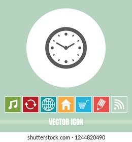 Very Useful Vector Icon Of Wall Clock with Bonus Icons. Very Useful For Mobile App, Software & Web.