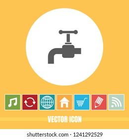 very Useful Vector Icon Of Water Tap with Bonus Icons Very Useful For Mobile App, Software
