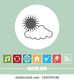 very Useful Vector Icon Of Weather sun & Cloud with Bonus Icons Very Useful For Mobile App, Software & Web