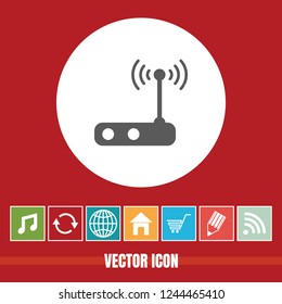 Very Useful Vector Icon Of Wi-Fi Router with Bonus Icons. Very Useful For Mobile App, Software & Web.