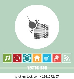 very Useful Vector Icon Of Wreck Ball with Bonus Icons Very Useful For Mobile App, Software & Web.