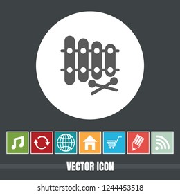 Very Useful Vector Icon Of Xylophone with Bonus Icons. Very Useful For Mobile App, Software & Web.