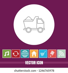 Very Useful Vector Line Icon Of Truck with Bonus Icons. Very Useful For Mobile App, Software & Web.