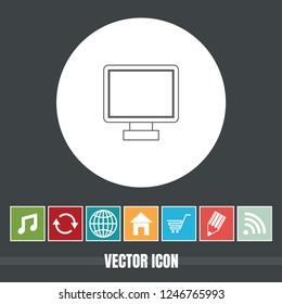 Very Useful Vector Line Icon Of Monitor with Bonus Icons. Very Useful For Mobile App, Software  Web.