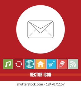 Very Useful Vector Line Icon Of Open Mail with Bonus Icons. Very Useful For Mobile App, Software & Web.