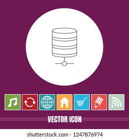Very Useful Vector Line Icon Of Data Storage with Bonus Icons. Very Useful For Mobile App, Software & Web.