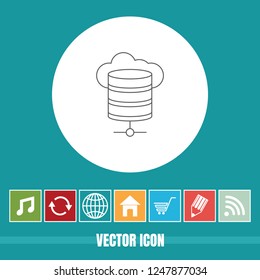 Very Useful Vector Line Icon Of Cloud Storage with Bonus Icons. Very Useful For Mobile App, Software & Web.
