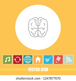 Very Useful Vector Line Icon Of Brain with Bonus Icons. Very Useful For Mobile App, Software & Web.