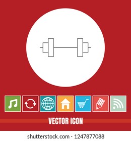 Very Useful Vector Line Icon Of Gym Weight with Bonus Icons. Very Useful For Mobile App, Software & Web.