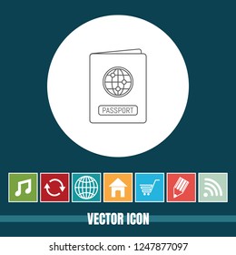 Very Useful Vector Line Icon Of Passport with Bonus Icons. Very Useful For Mobile App, Software & Web.