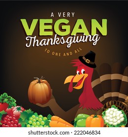 Very Vegan Thanksgiving card EPS 10 vector