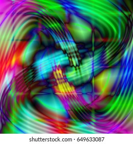 very vivid and wavy abstract psychedelic background. vector illustration 