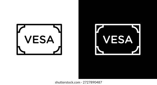 Icono de Vesa. Objeto aislado sobre un fondo blanco y negro.