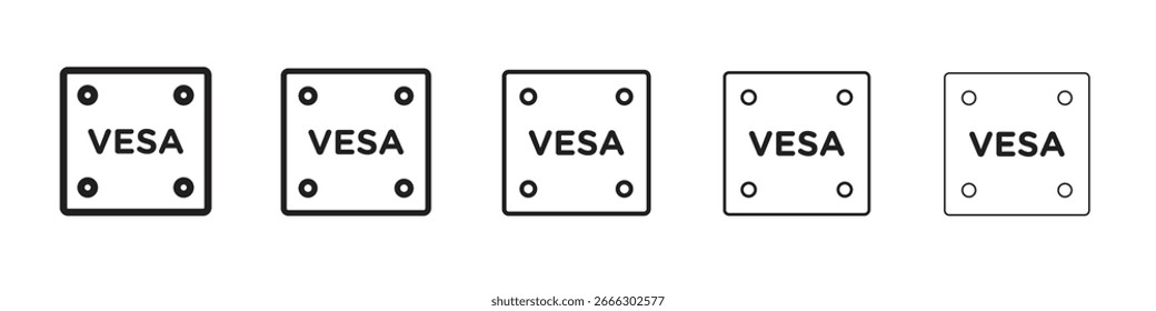 Vesa icon line art vector collection on white background