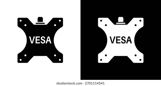 Vector de silueta de icono de Vesa en colores negros. estilo de diseño de logotipo de símbolo plano