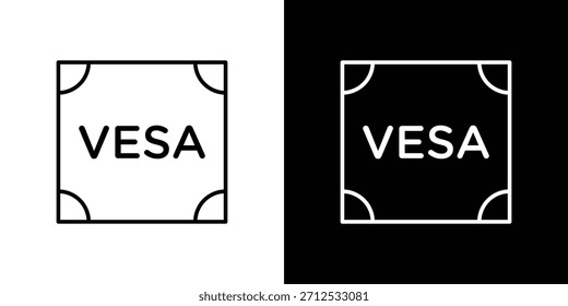 Icono de Vesa. Símbolo plano simple. Ilustración de pictograma de contorno negro perfecto