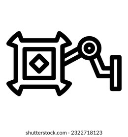 vector de contorno del icono de control de montaje Vesa. Muro de televisión. Control Lcd
