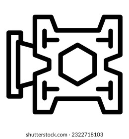 Vesa Mount Symbol-Umriss-Vektorgrafik. Wandhalterung. Steuerkonsole