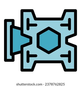 Vesa mount icon outline vector. Wall bracket. Control console color flat