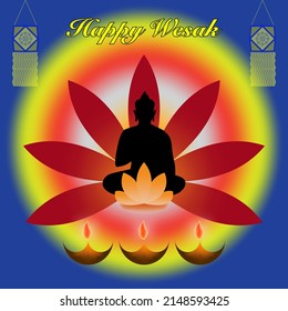 Vesak card design, Buddhist celebrations in Sri Lanka and India, colourful designs