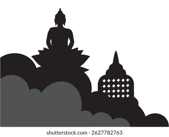 Plano de Fundo Dia Vesak Preto e Branco