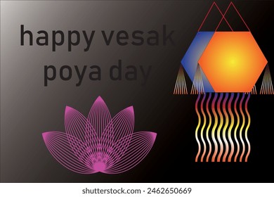 Vesak Day background. Vesak Creative Concept for Card or Banner. The most special poya day for Buddhists