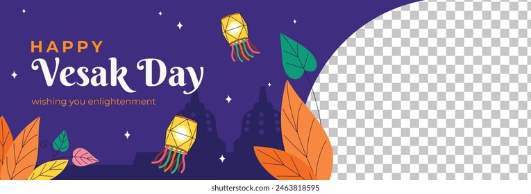 Vesak Day background. Happy Vesak day Celebration. Holy Day For Buddhists. Happy Buddha Day. Siddhartha Gautama. Vector Illustration design for poster, Banner, Greeting, Card. May 23. May 23rd.
