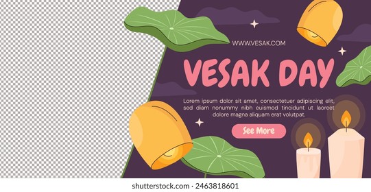 Vesak Day background. Happy Vesak day Celebration. Holy Day For Buddhists. Happy Buddha Day. Siddhartha Gautama. Vector Illustration design for poster, Banner, Greeting, Card. May 23. May 23rd.