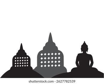 Vesak Day Background Line Art