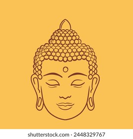 Día de Vesak. Buda Vector de arte facial